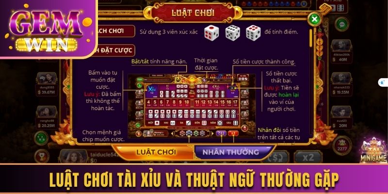 Luật chơi tài xỉu và thuật ngữ thường gặp